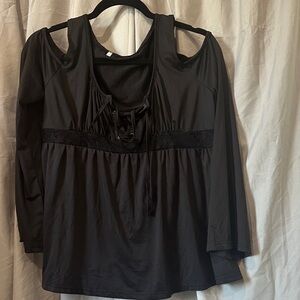 Women's Black Cold Shoulder Top